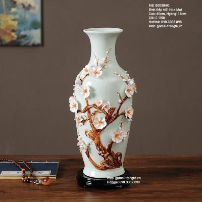Bình Đắp Nổi Hoa Mai